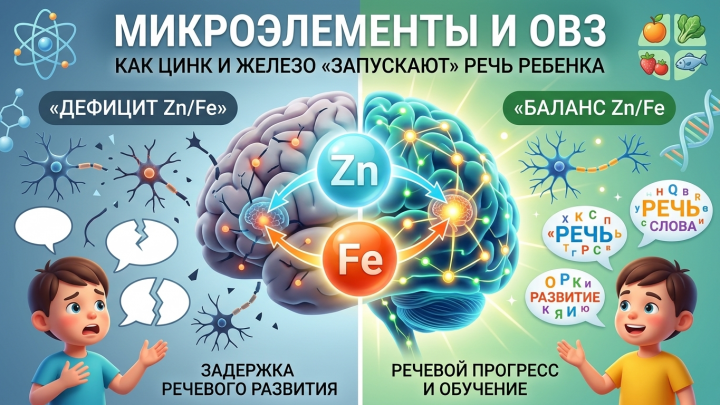 Микроэлементы и ОВЗ: как дефицит цинка и железа «тормозит» развитие реч